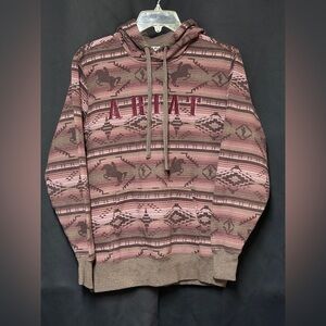 Ariat Southwestern Pink and Brown Hoodie size: Small